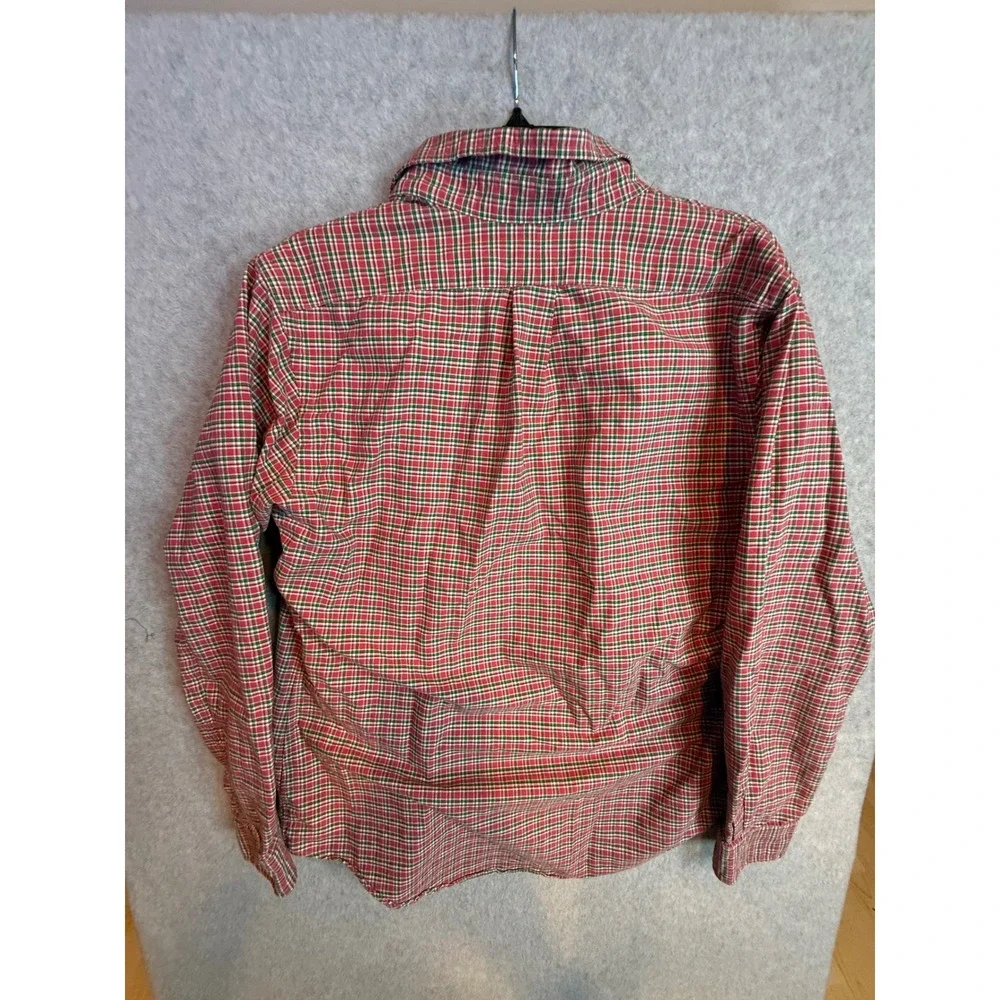 Polo Ralph Lauren Mens Custom Fit Plaid Button Down Shirt Red Green M